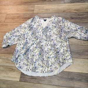 Torrid Floral Print Women's 3/4 Sleeve Top Size 3X